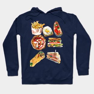 watercolor fastfood illustration Hoodie